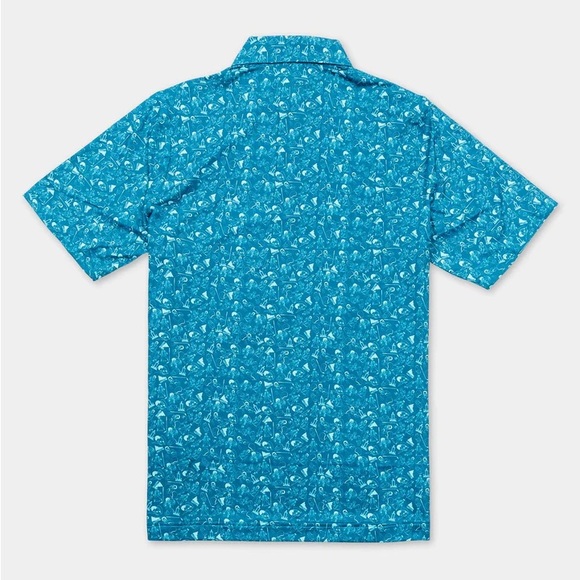 U Suck at Golf Apparel happy place short sleeve teal polo, Medium - Picture 5 of 6